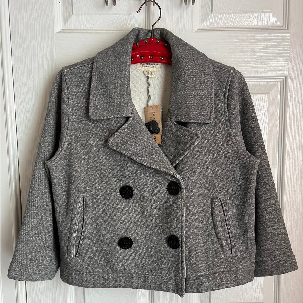 Denim & Supply Ralph Lauren Grey Peacoat Crop sz L